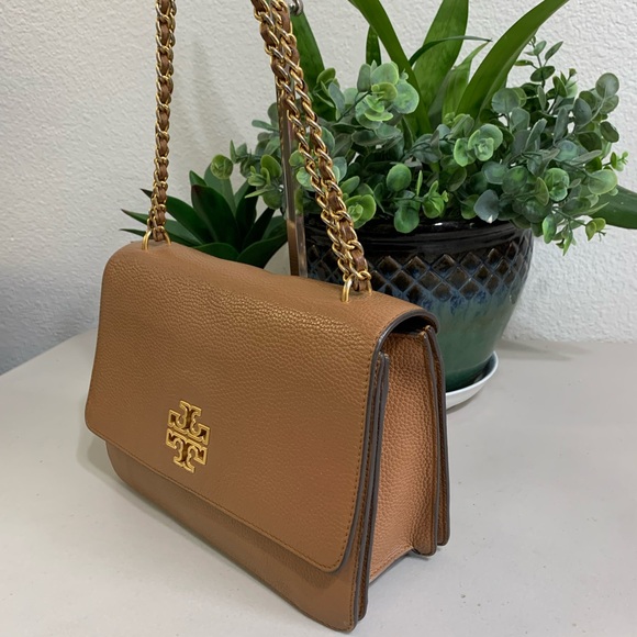 👜💕 Tory Burch Tan Leather Shoulder Bag with wallet - Picture 3 of 15